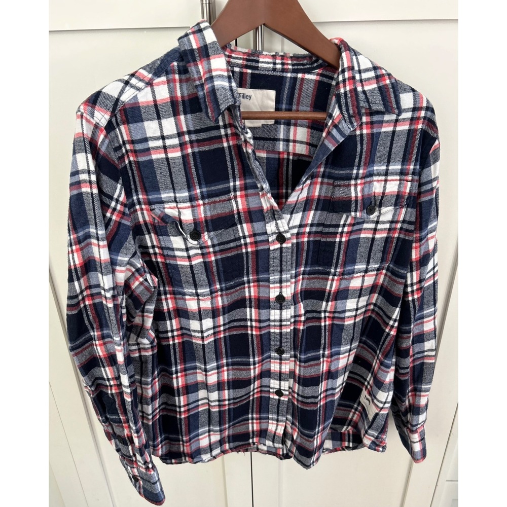 Tilley‎ Fall Flannel Shirt Plaid Button Up Long Sleeve Outdoor Casual Large